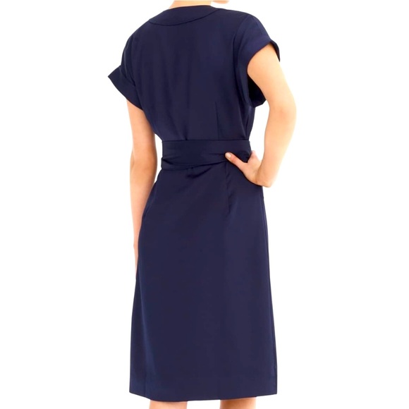 J CREW Short Sleeve Navy Blue Wrap Dress. Size S - Picture 4 of 14